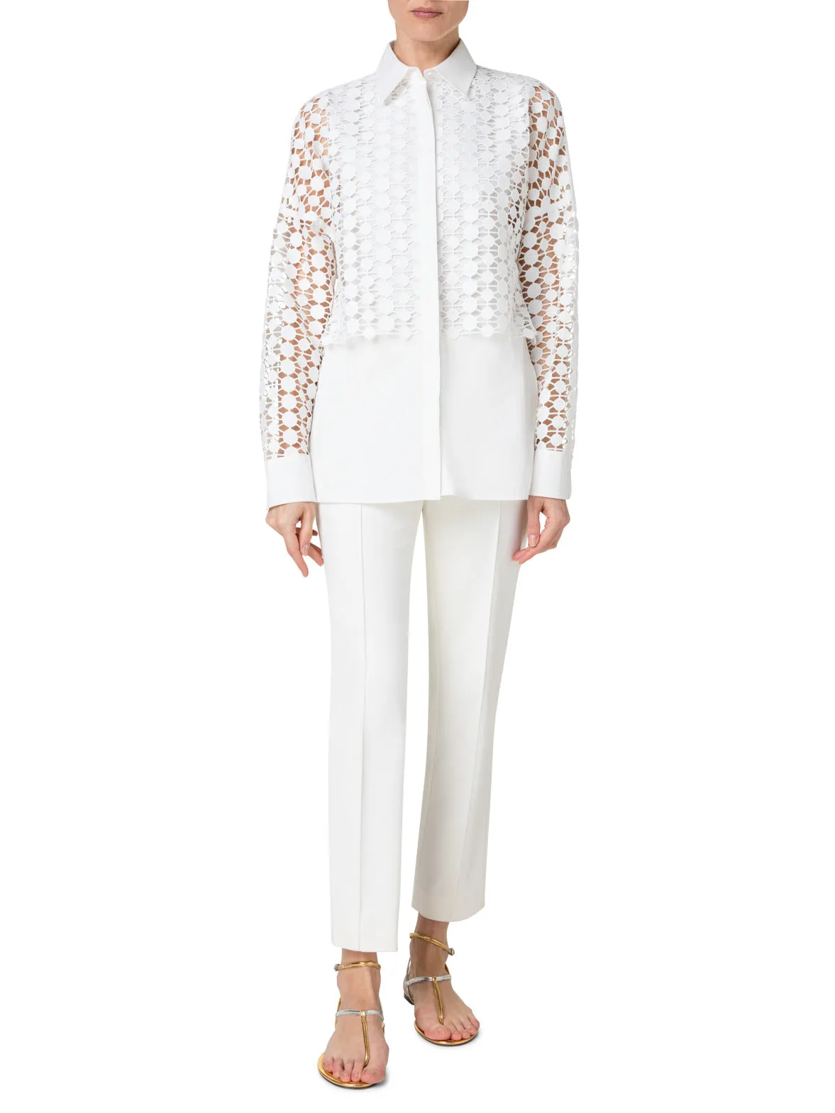 Slim Ankle-Length Cotton Techno Stretch Pants