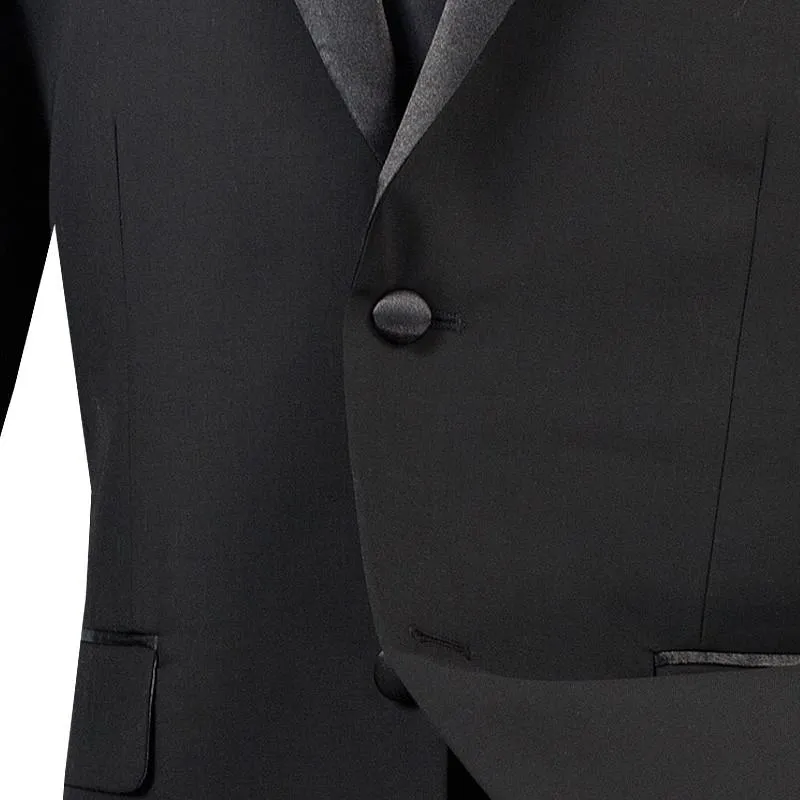 Slim Fit 2 Piece 2 Buttons Design Tuxedo (Black) T-SC900