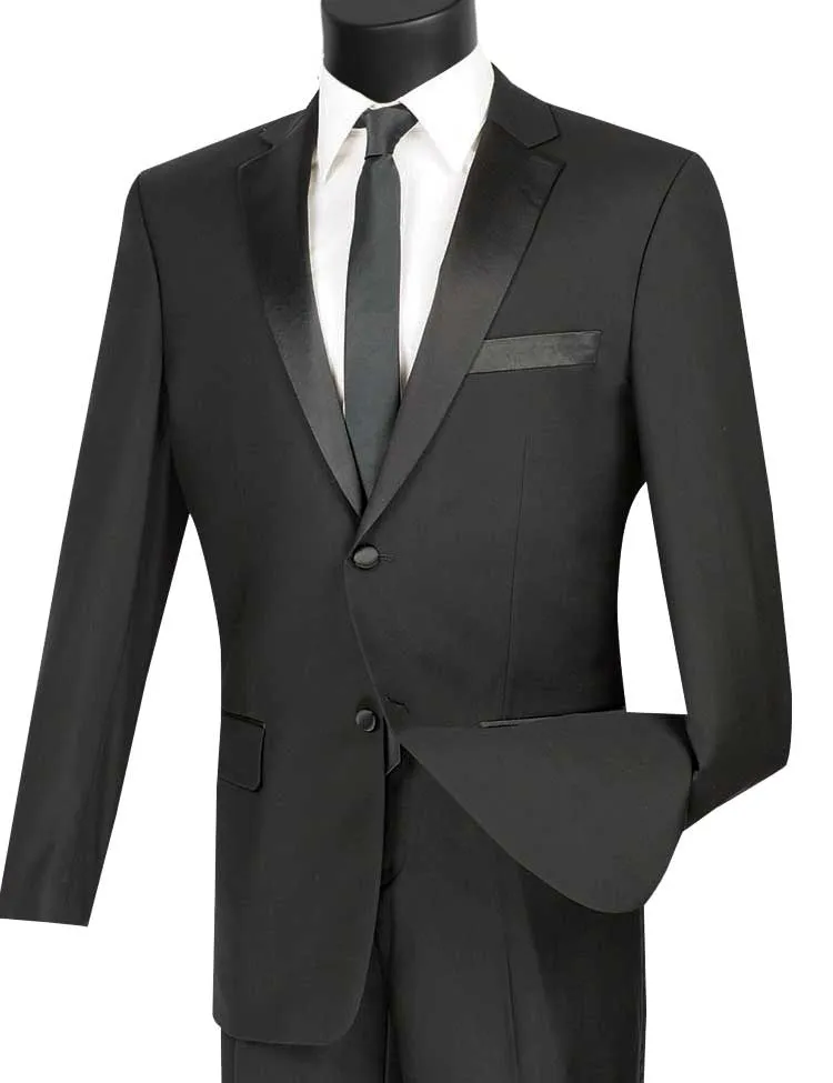 Slim Fit 2 Piece 2 Buttons Design Tuxedo (Black) T-SC900