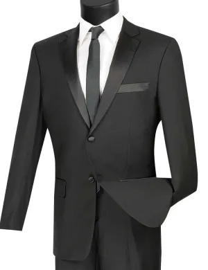 Slim Fit 2 Piece 2 Buttons Design Tuxedo (Black) T-SC900