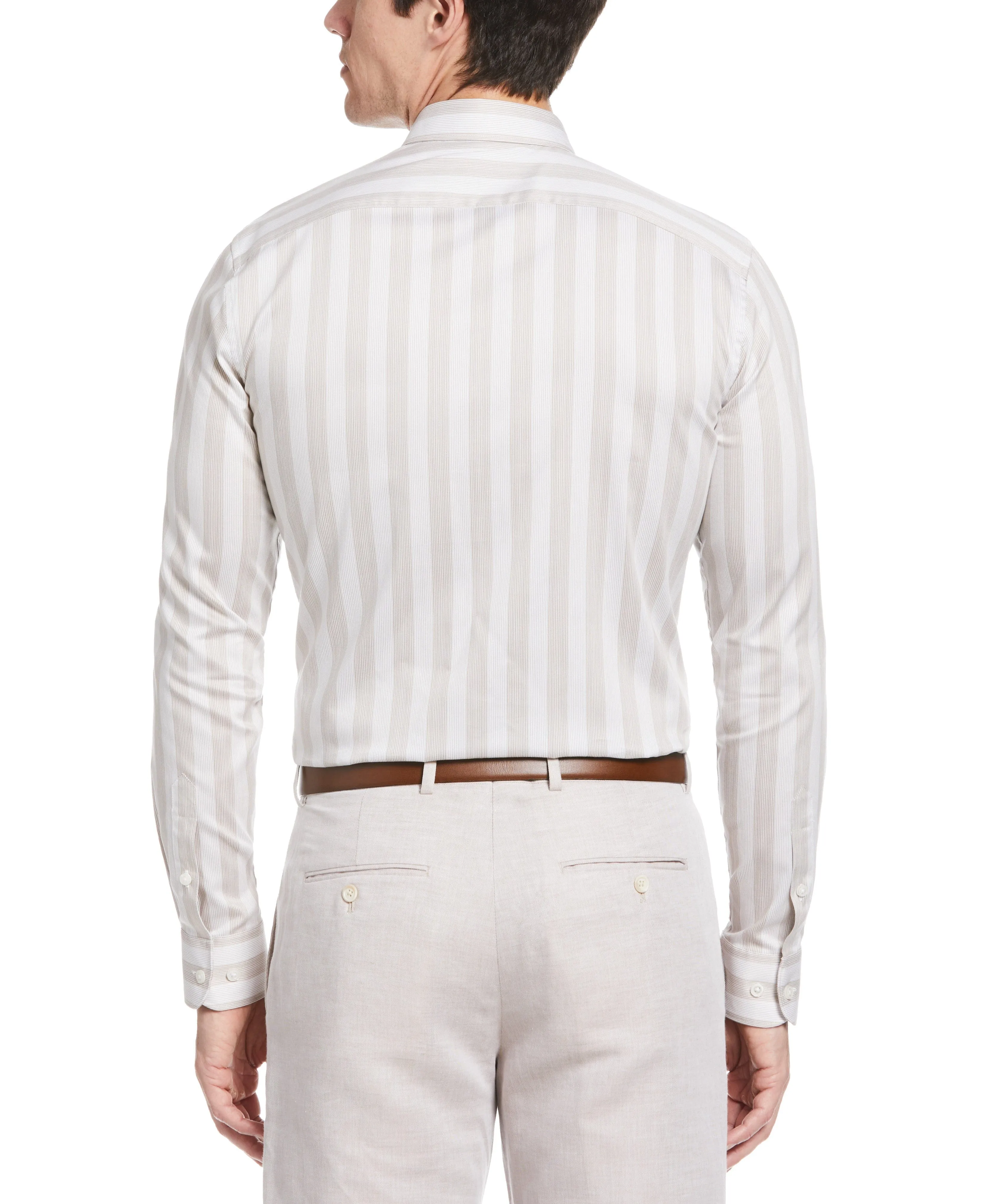 Slim Fit Tonal Twill Stripe Dress Shirt