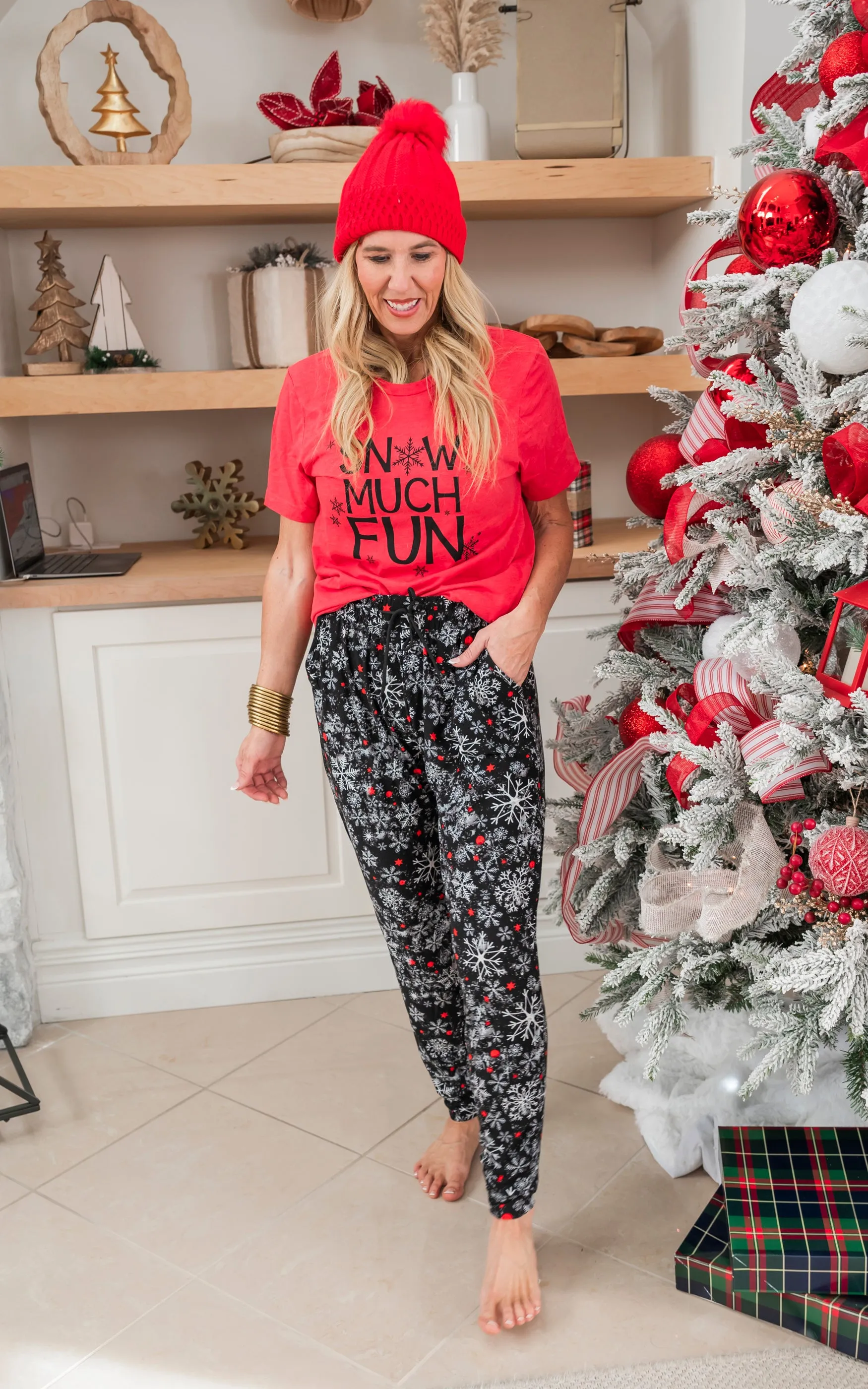 Snowflake Buttery Soft Joggers - Final Sale