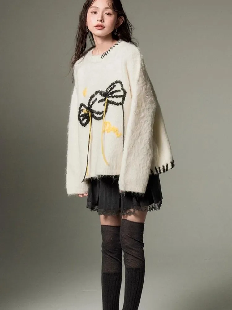 soft candy embroidered sweater