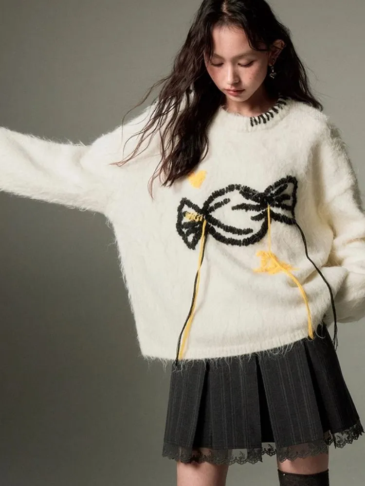 soft candy embroidered sweater