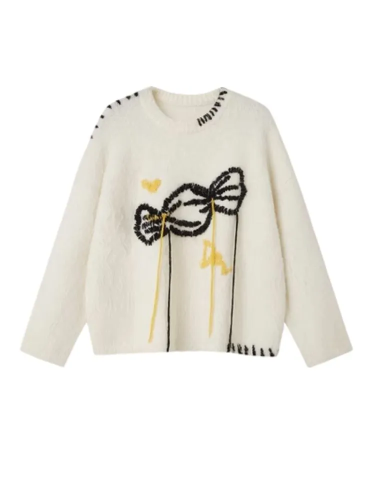 soft candy embroidered sweater