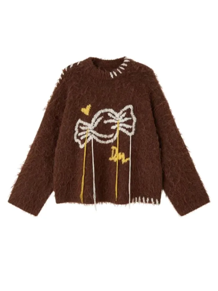 soft candy embroidered sweater