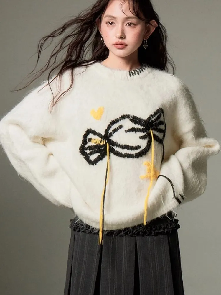 soft candy embroidered sweater