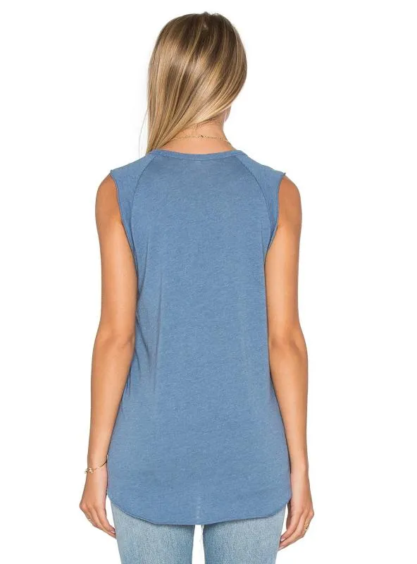 SOFT LETTER PRINT O NECK T-SHIRT