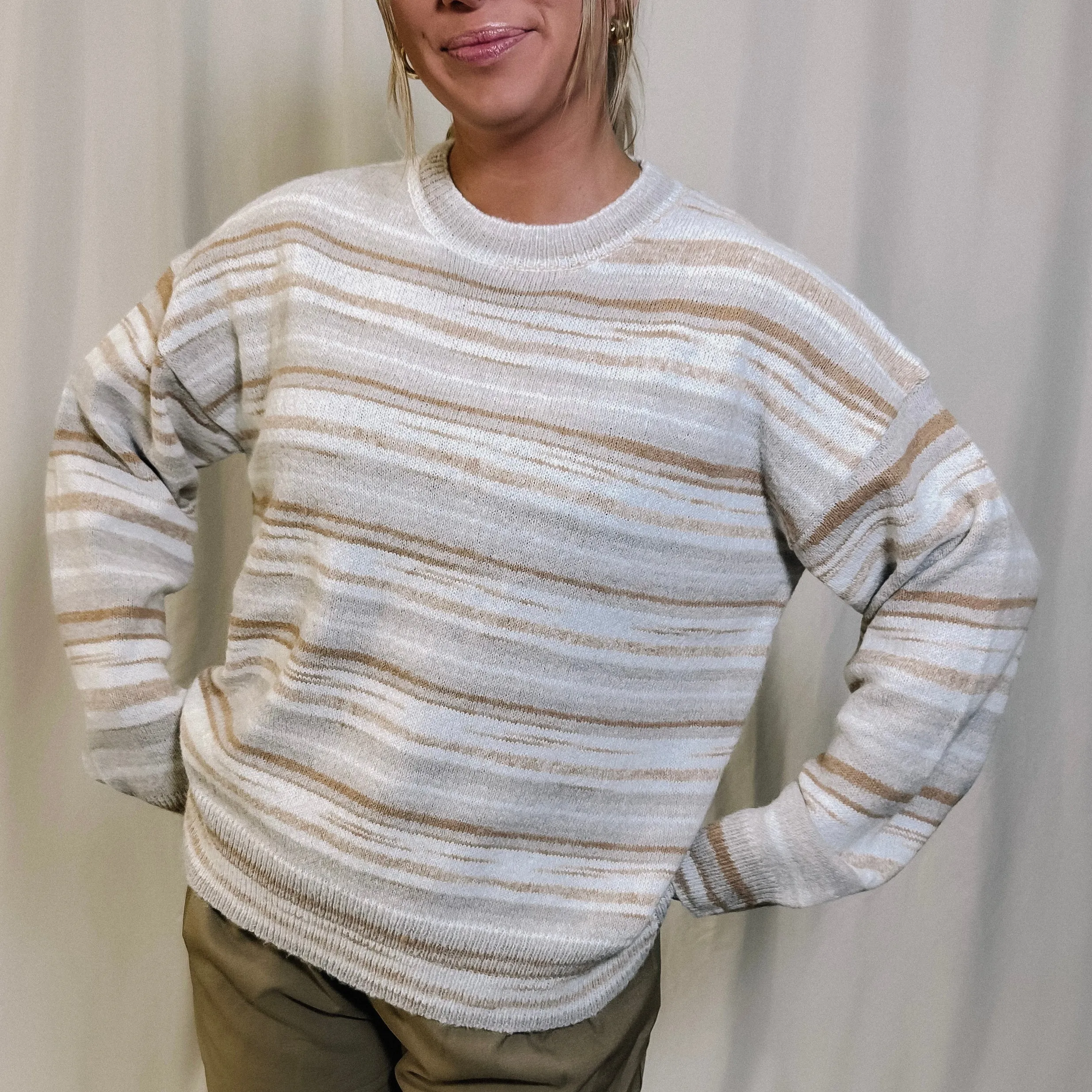 Soho Neutral Striped Sweater