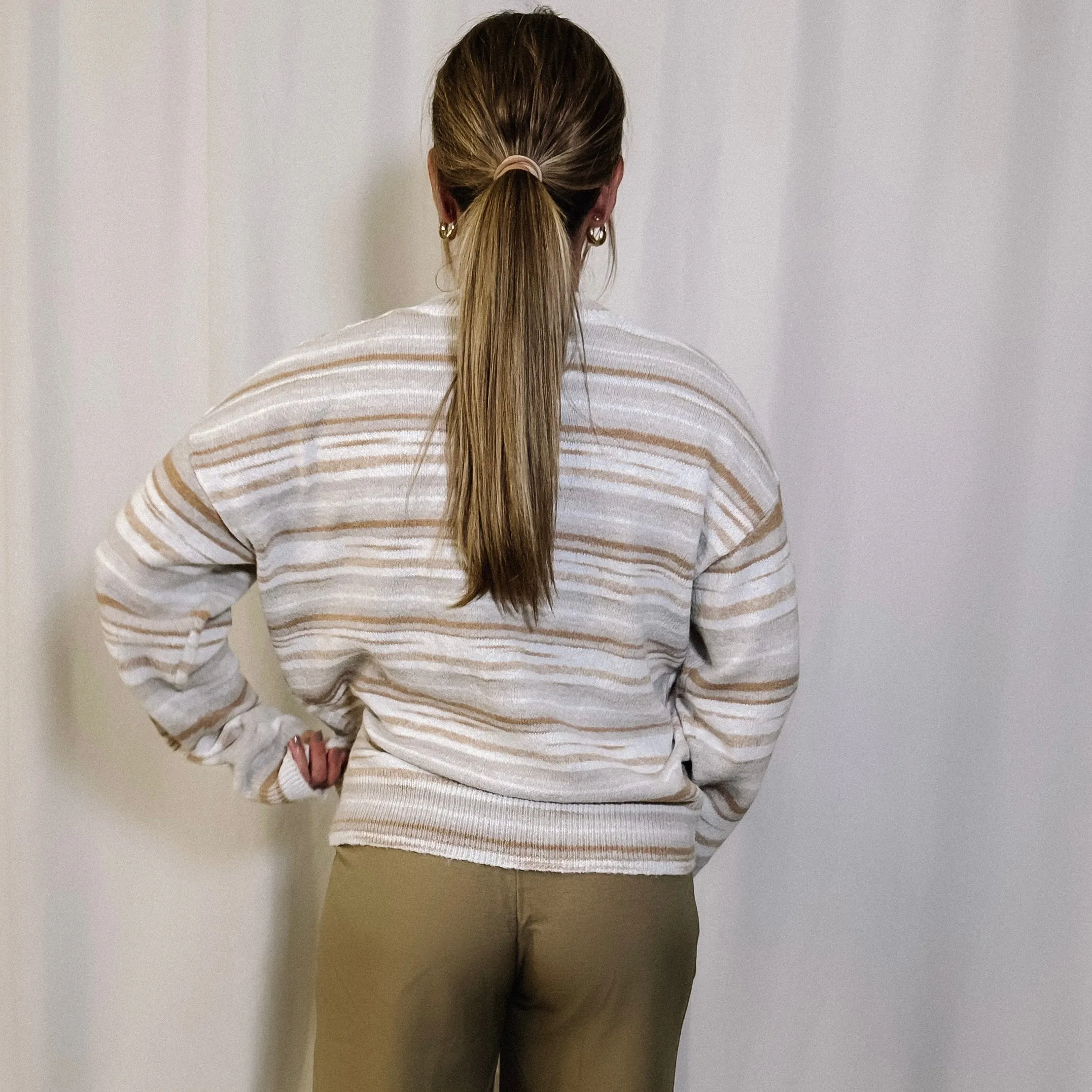 Soho Neutral Striped Sweater
