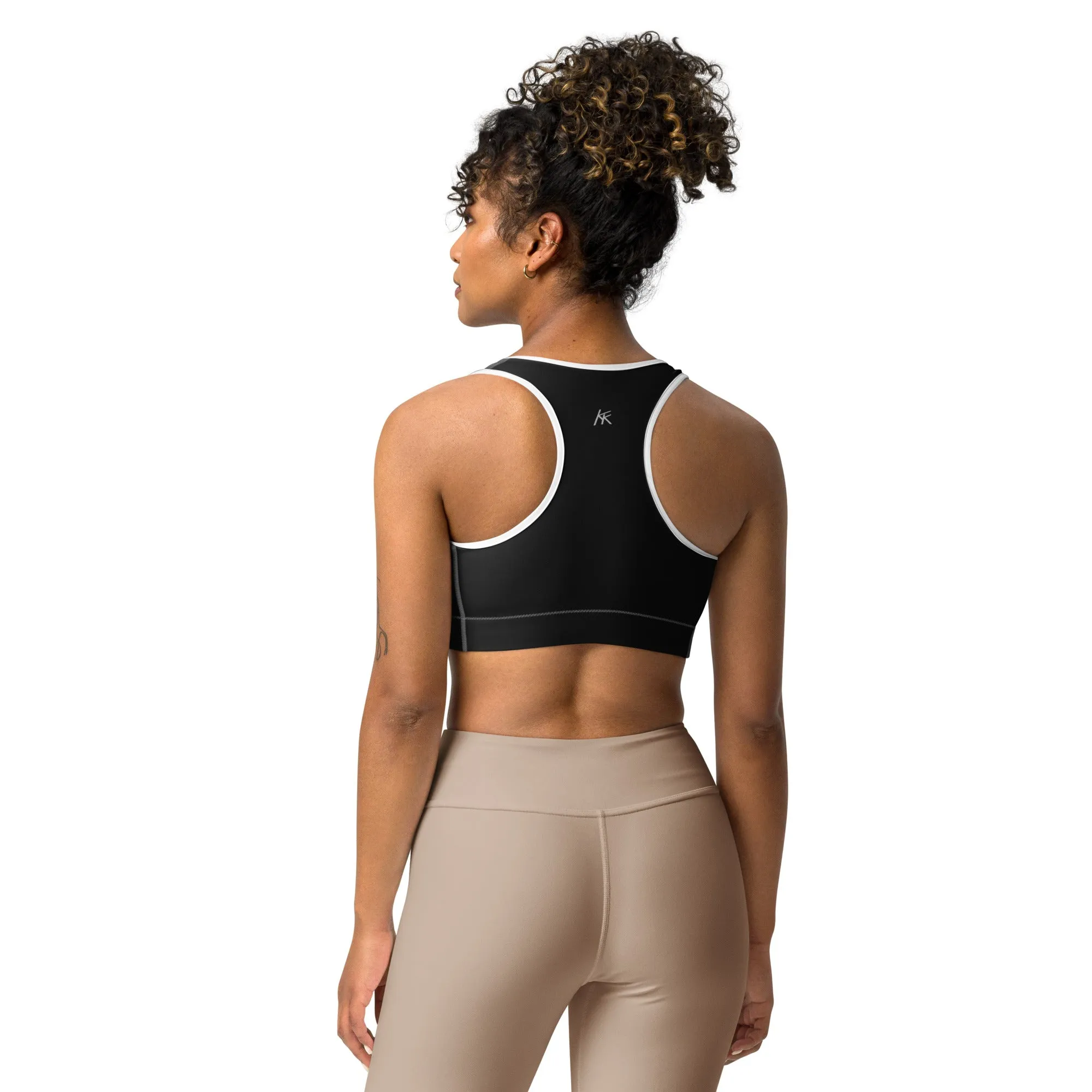 Solid Darkish Sports bra