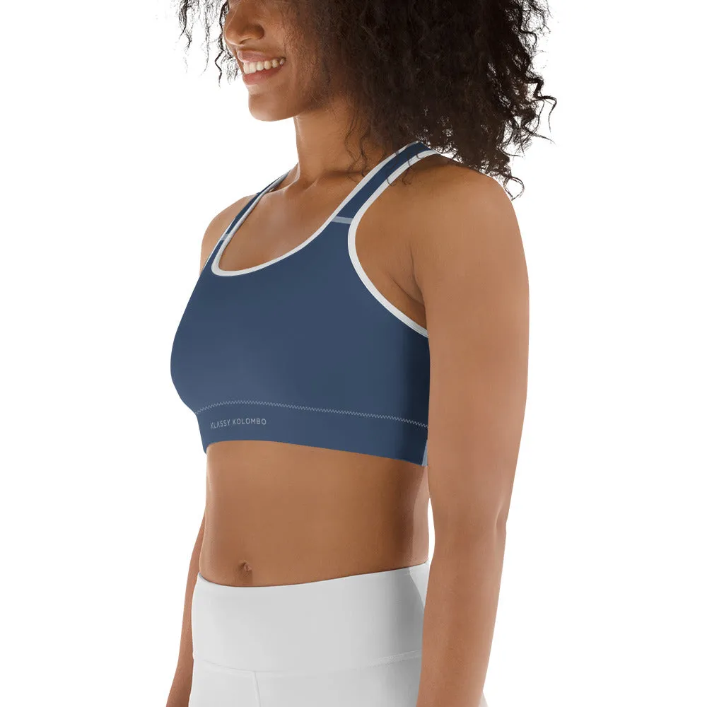 Solid Darkish Sports bra