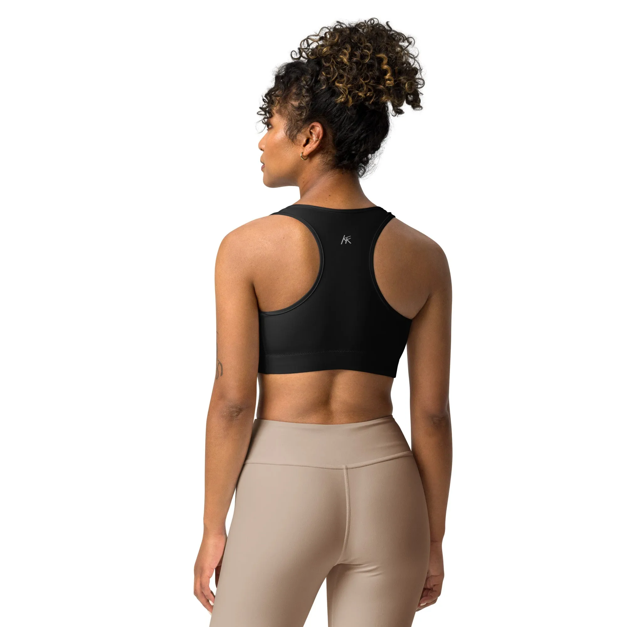 Solid Darkish Sports bra