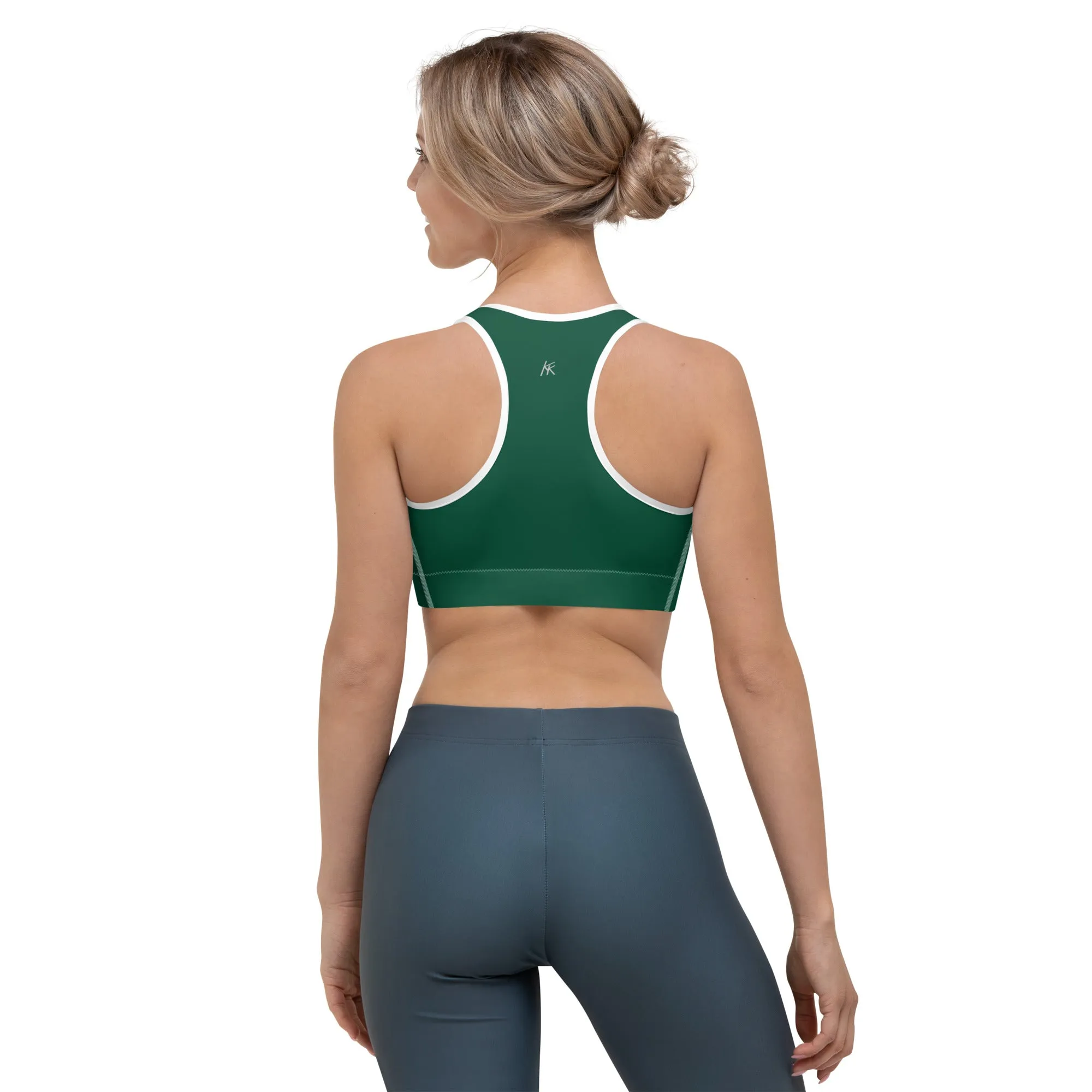 Solid Darkish Sports bra