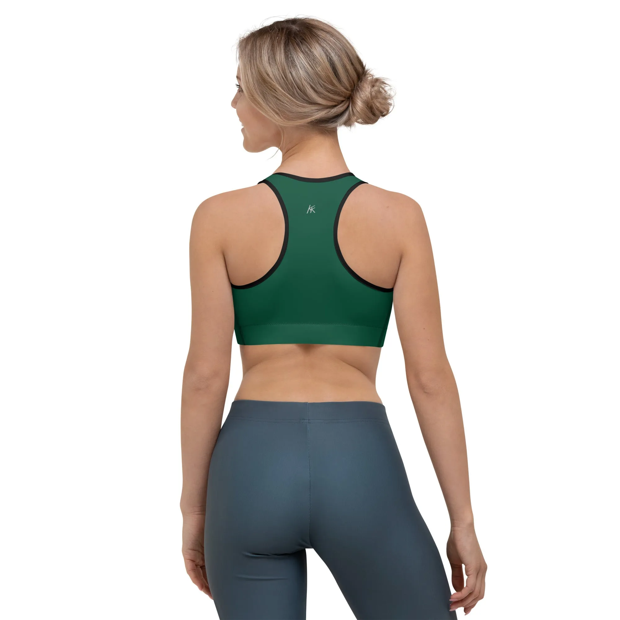 Solid Darkish Sports bra