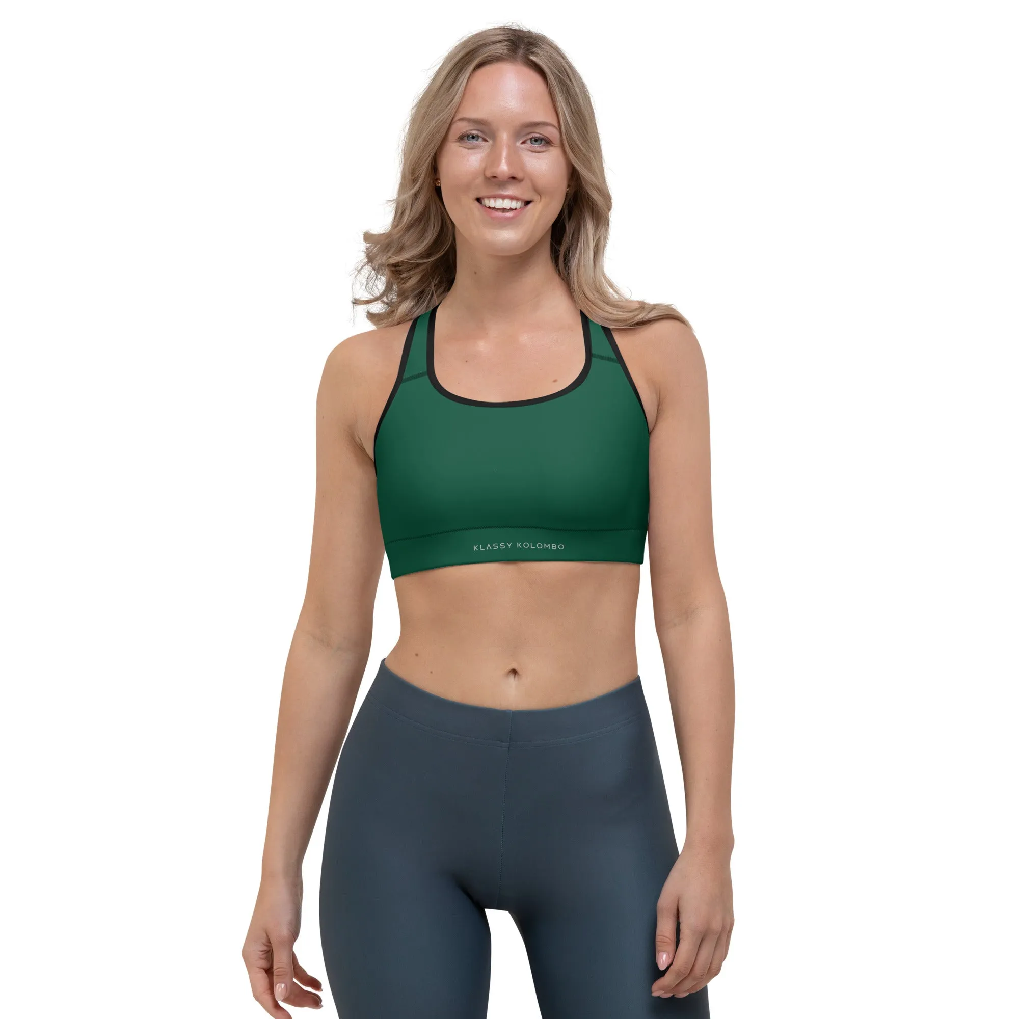 Solid Darkish Sports bra