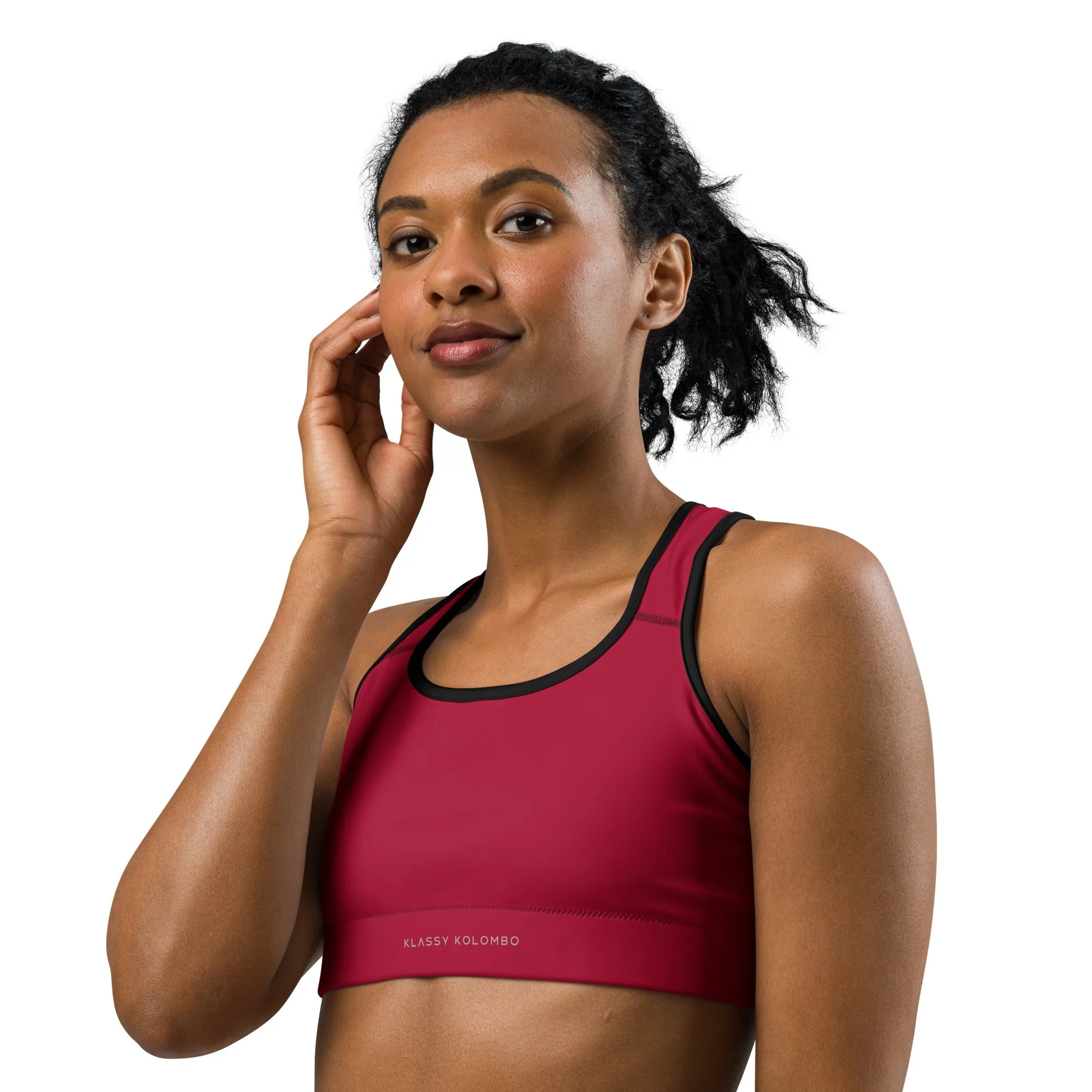 Solid Darkish Sports bra