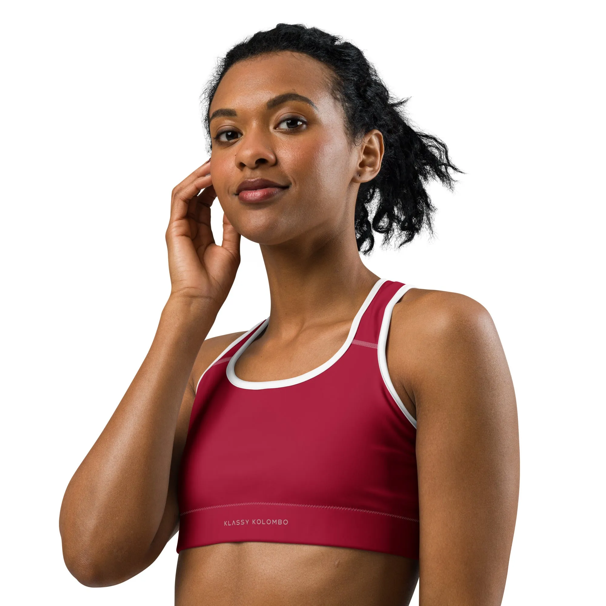 Solid Darkish Sports bra