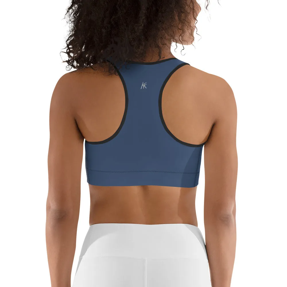 Solid Darkish Sports bra