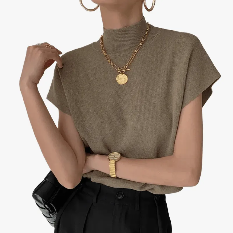 Sophisticated Mock Neck Top