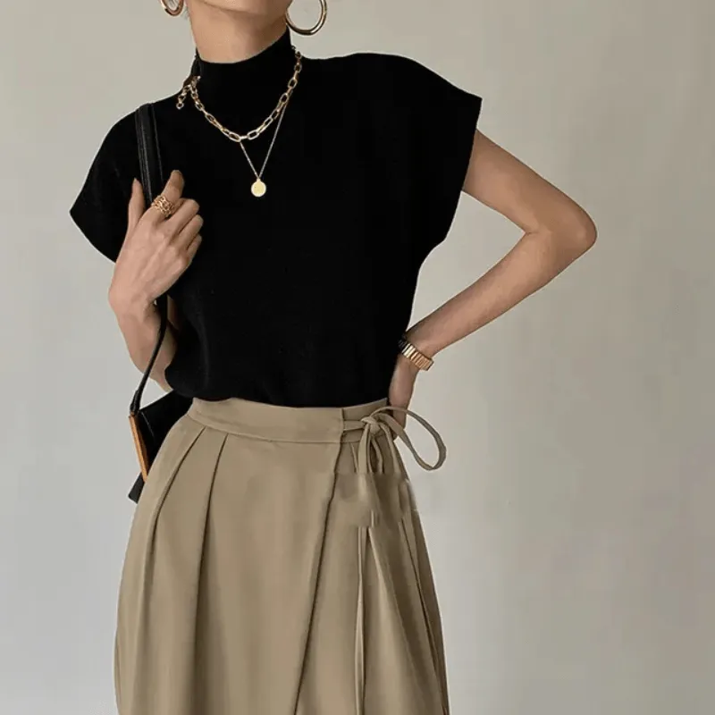 Sophisticated Mock Neck Top