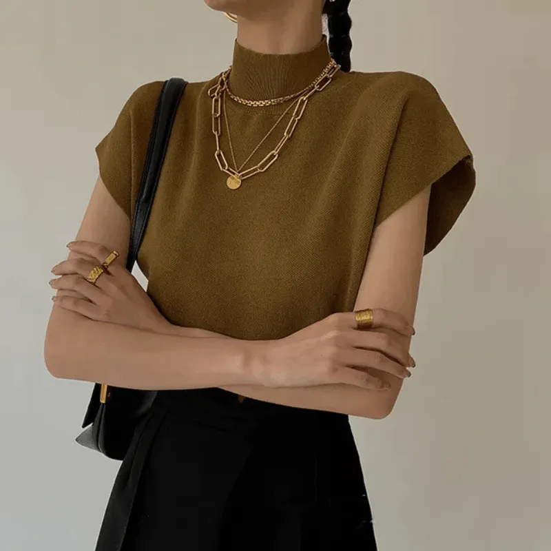 Sophisticated Mock Neck Top