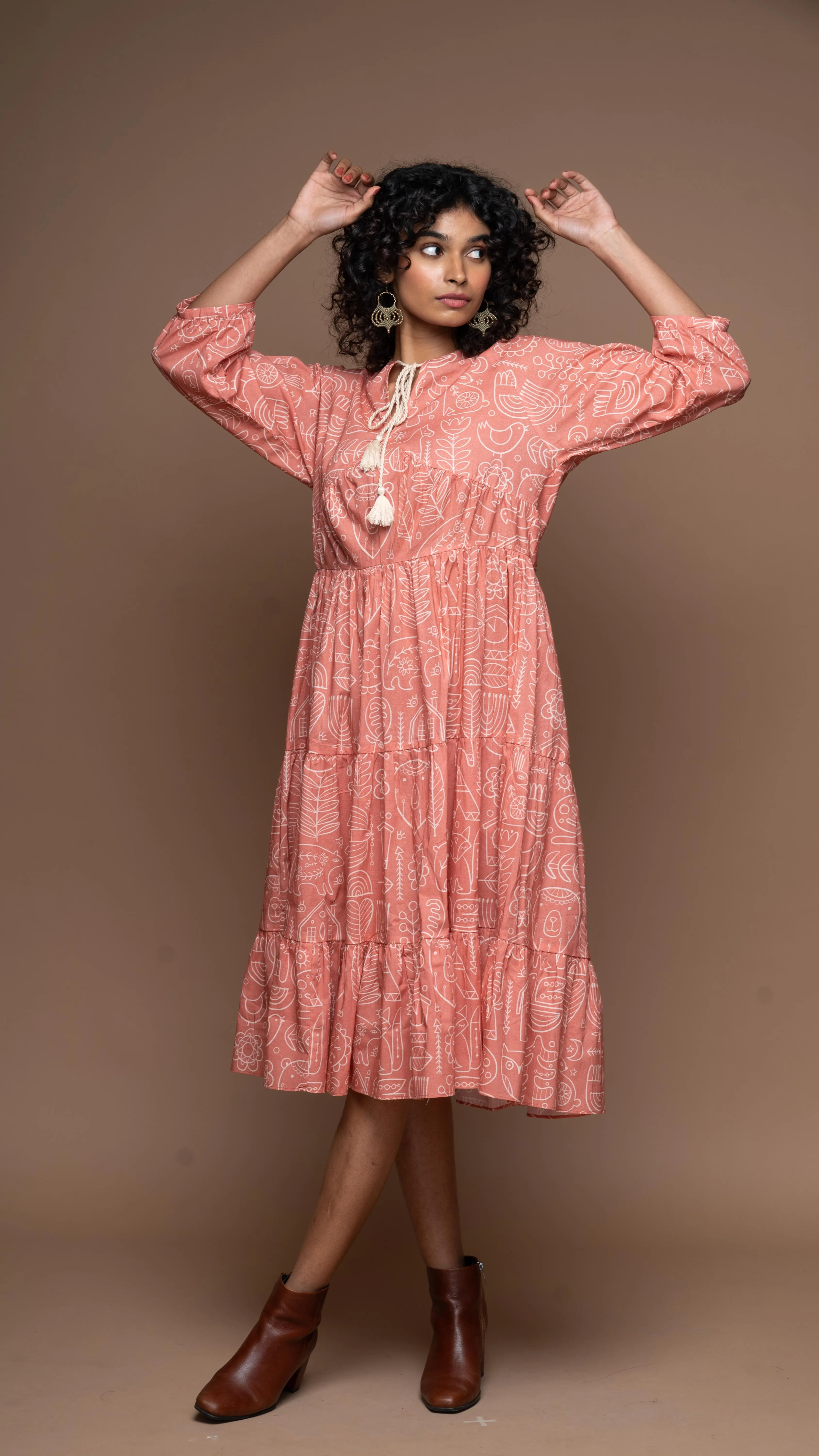 Soulful Swirls Midi Dress in Simply Scandi Pattern