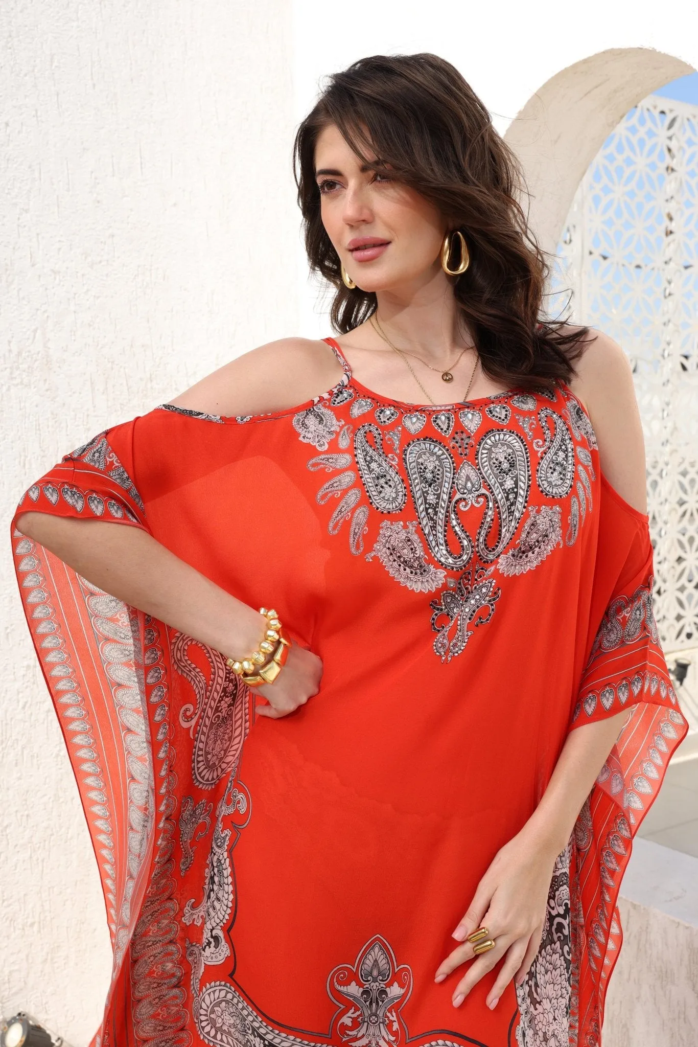 Spicy Margarita C-S Shoulder Kaftan
