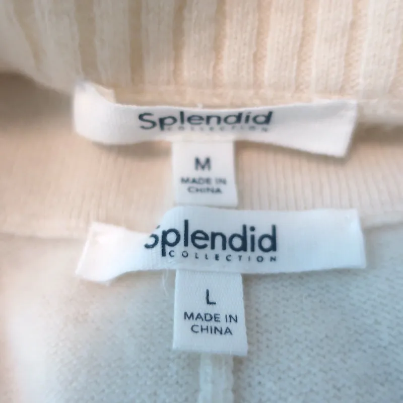 Splendid Breathe Easy Cashmere Sweater & Joggers Set Ivory Size Medium/Large