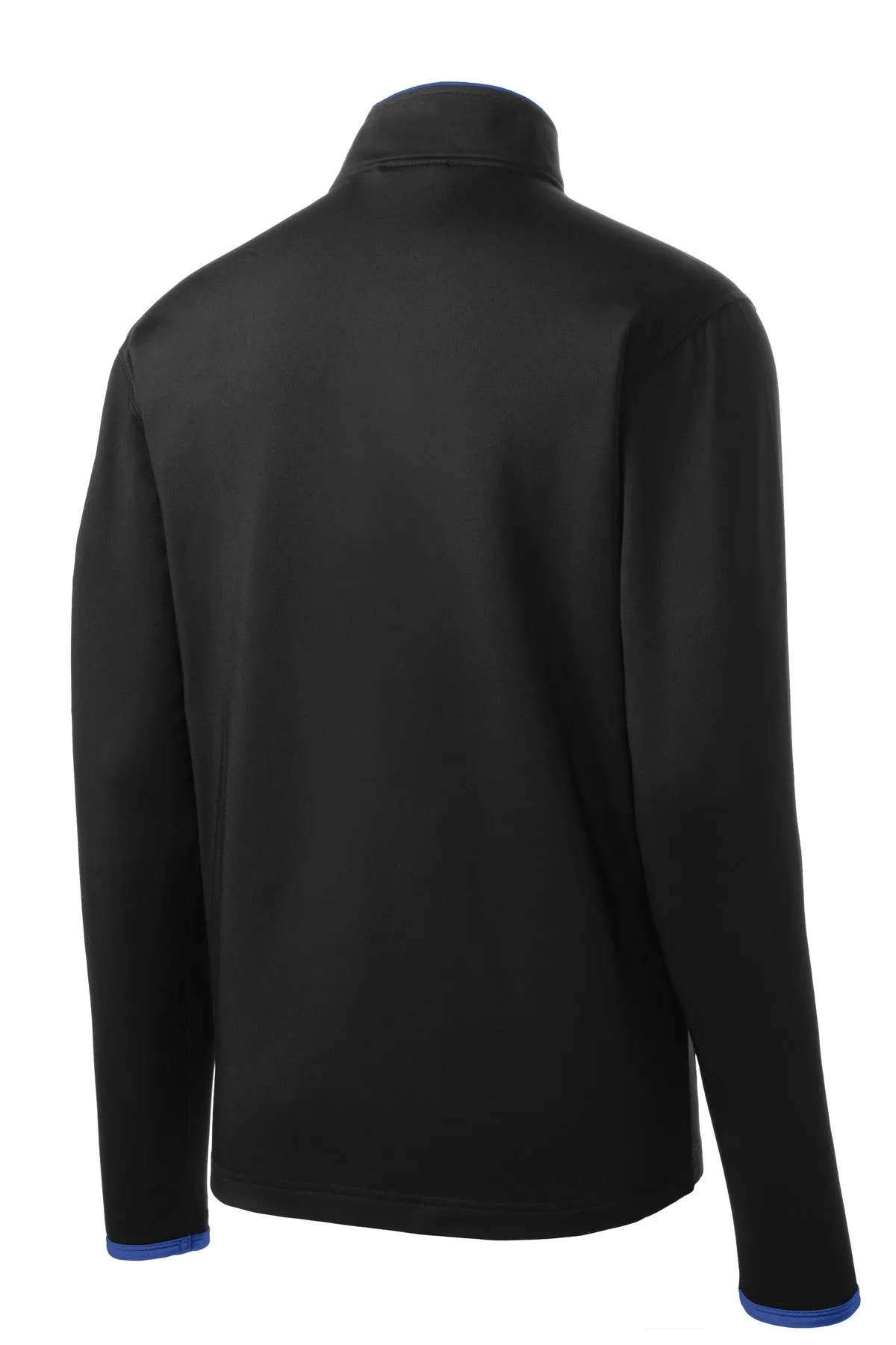 Sport-Tek Sport-Wick Stretch Contrast Full-Zip Jacket.  ST853 Black/ True Royal