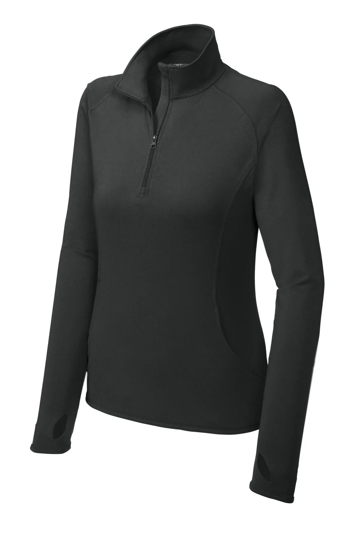 Sport-Tek Women's Sport-Wick Stretch 1/4-Zip Pullover. LST850 Charcoal Grey