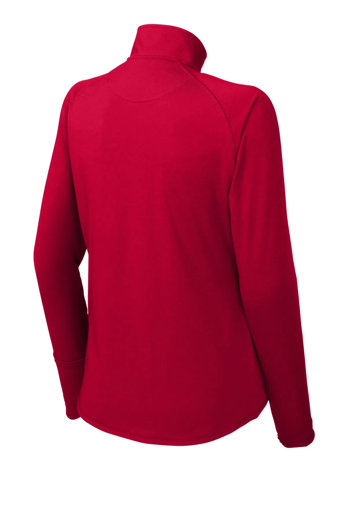 Sport-Tek Women's Sport-Wick Stretch 1/4-Zip Pullover. LST850 Deep Red