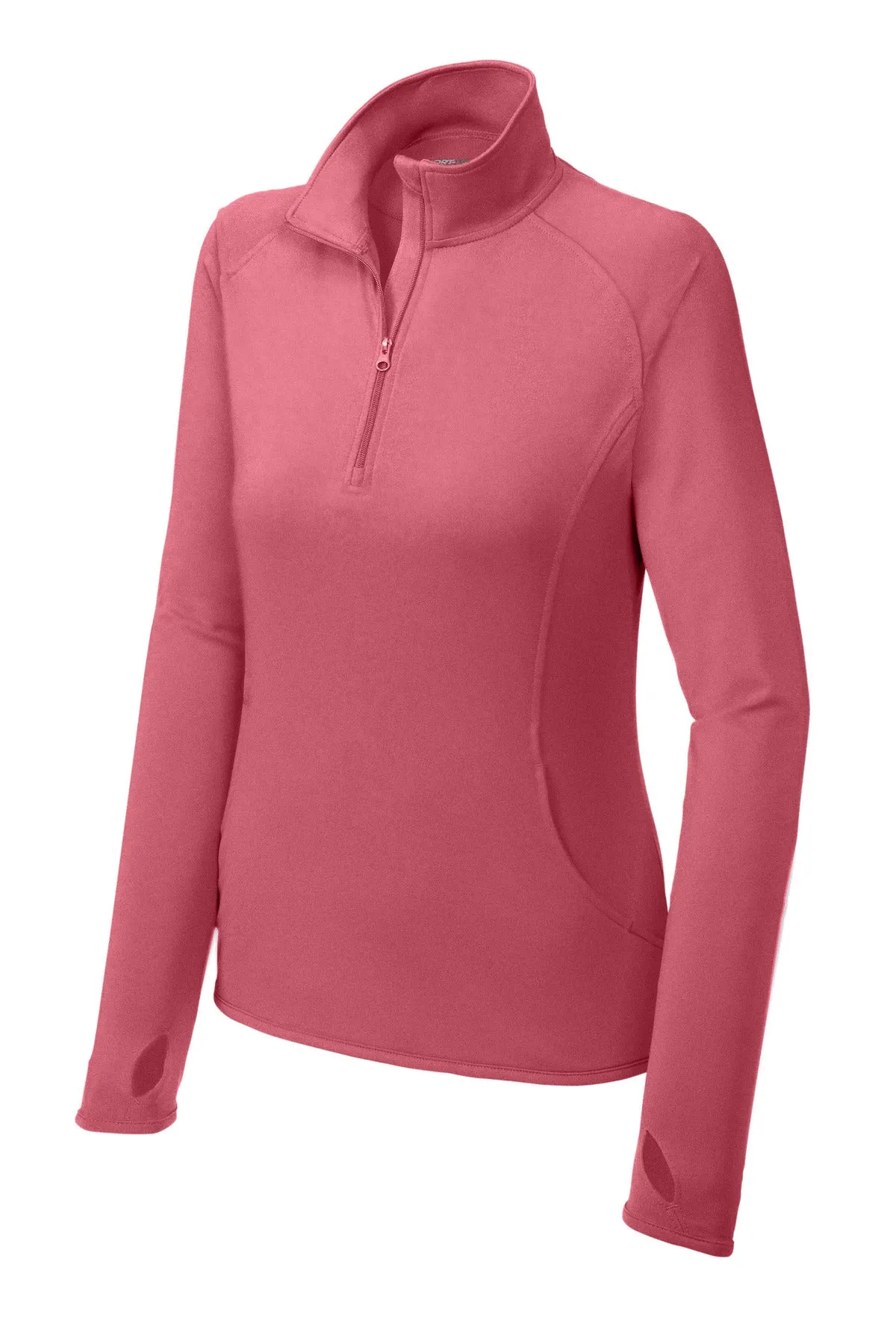 Sport-Tek Women's Sport-Wick Stretch 1/4-Zip Pullover. LST850 Dusty Rose