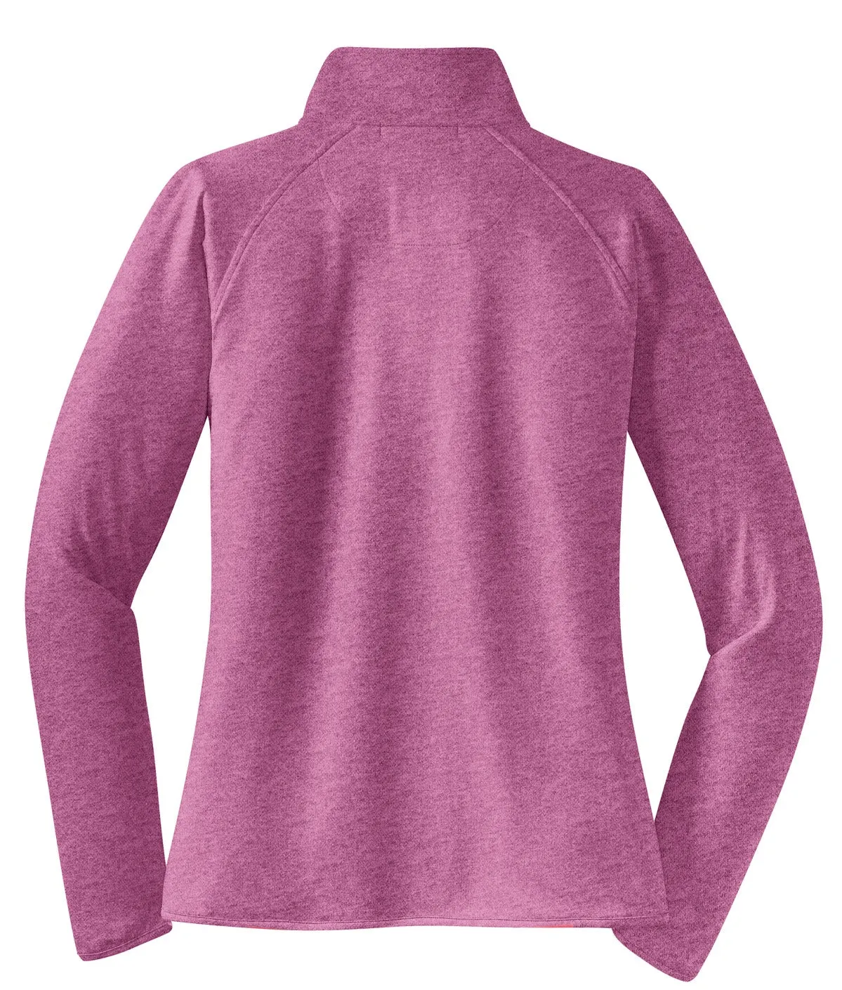 Sport-Tek Women's Sport-Wick Stretch 1/4-Zip Pullover. LST850 Pink Rush Heather
