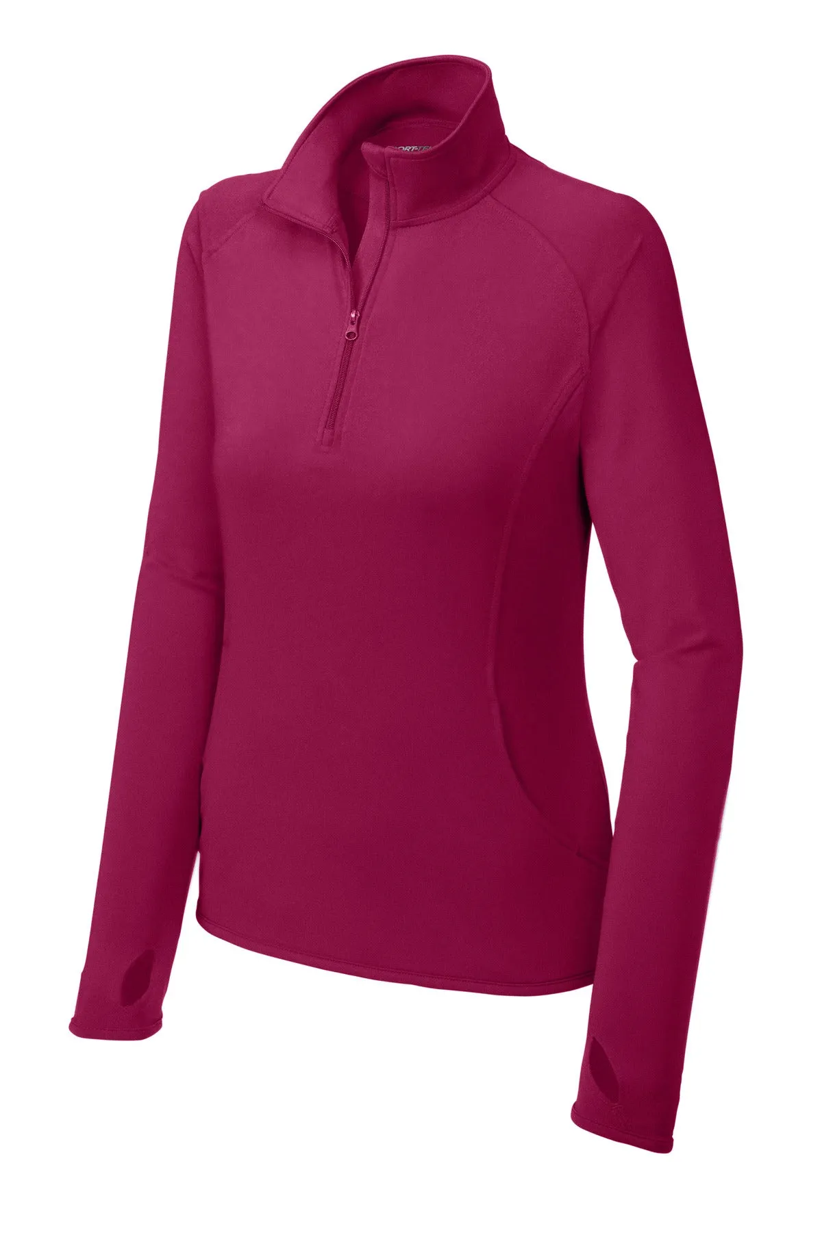 Sport-Tek Women's Sport-Wick Stretch 1/4-Zip Pullover. LST850 Pink Rush