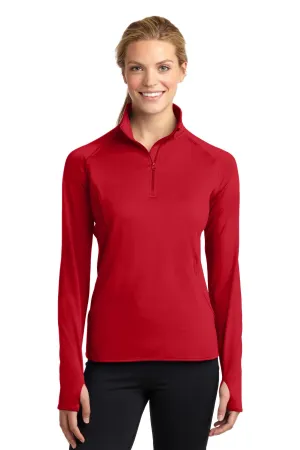 Sport-Tek Women's Sport-Wick Stretch 1/4-Zip Pullover. LST850 True Red