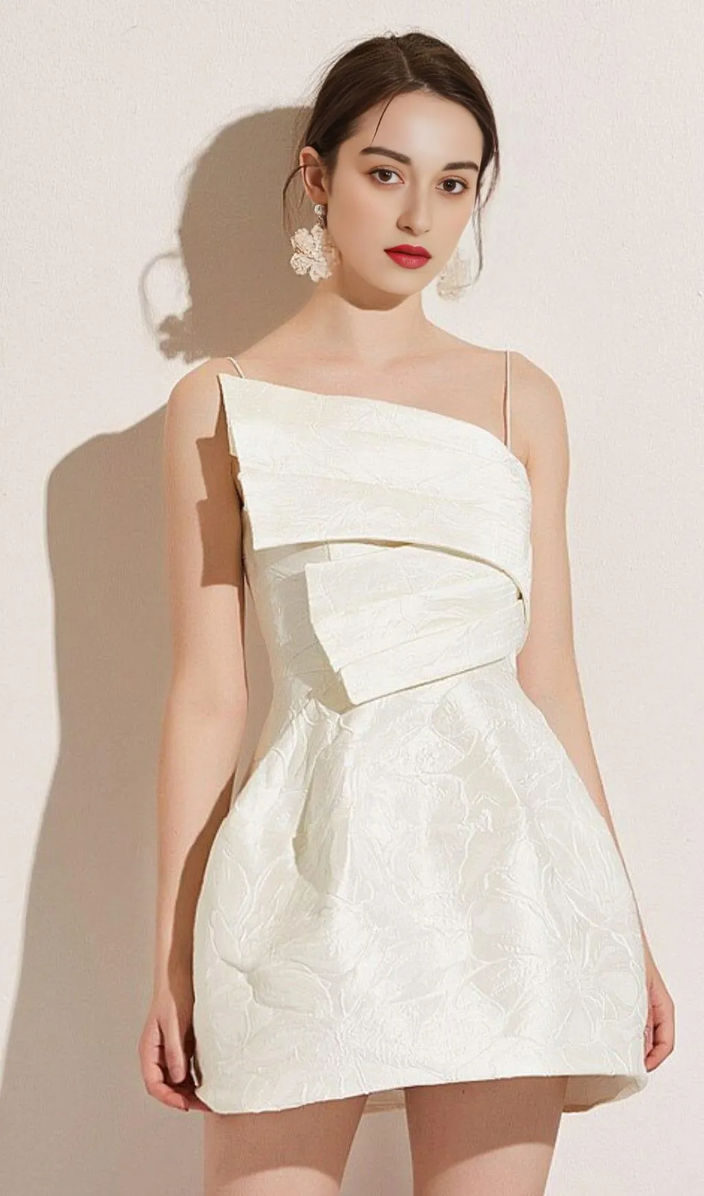 STRAPY HEM MINI DRESS IN WHITE
