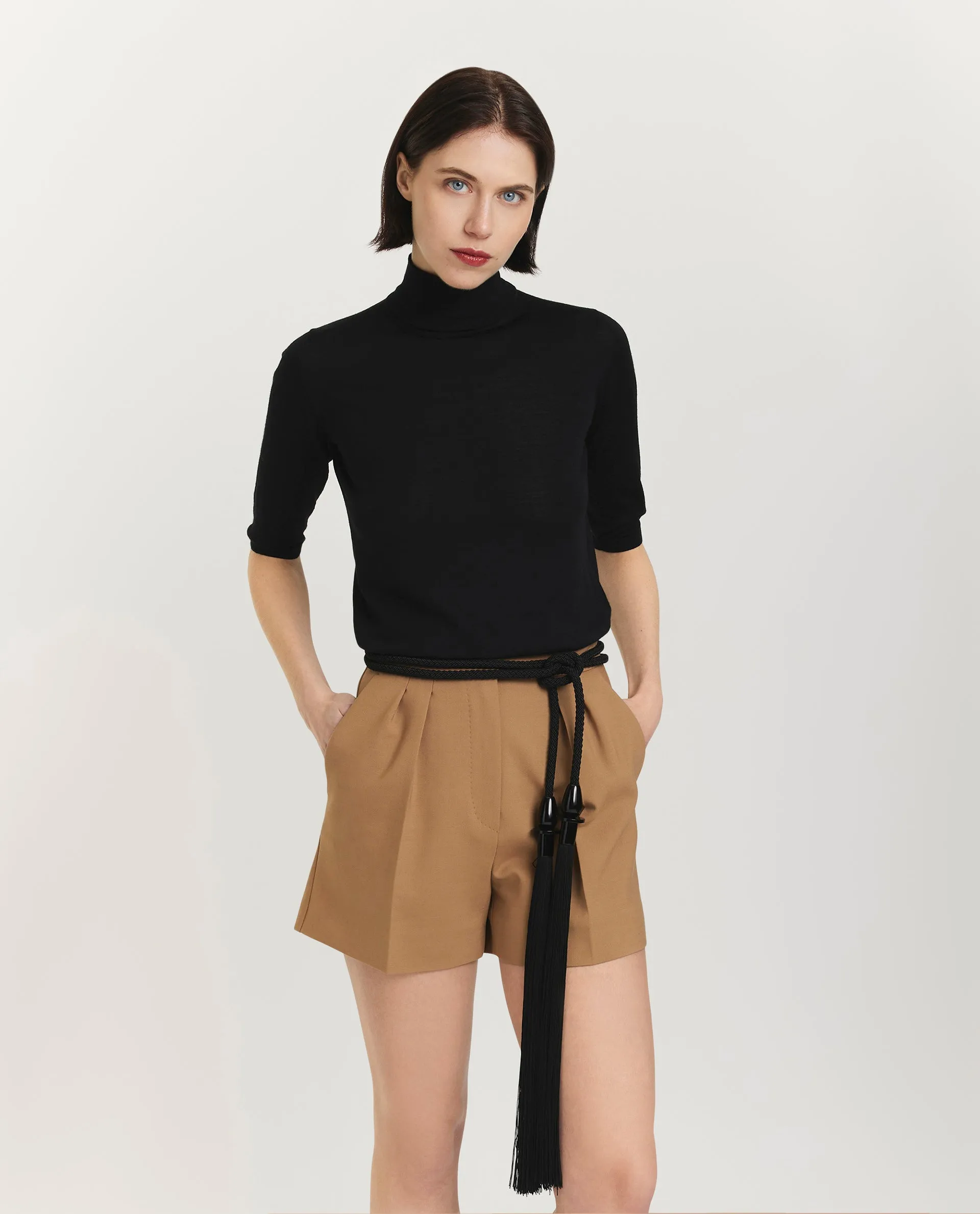 Stretch-wollen shorts