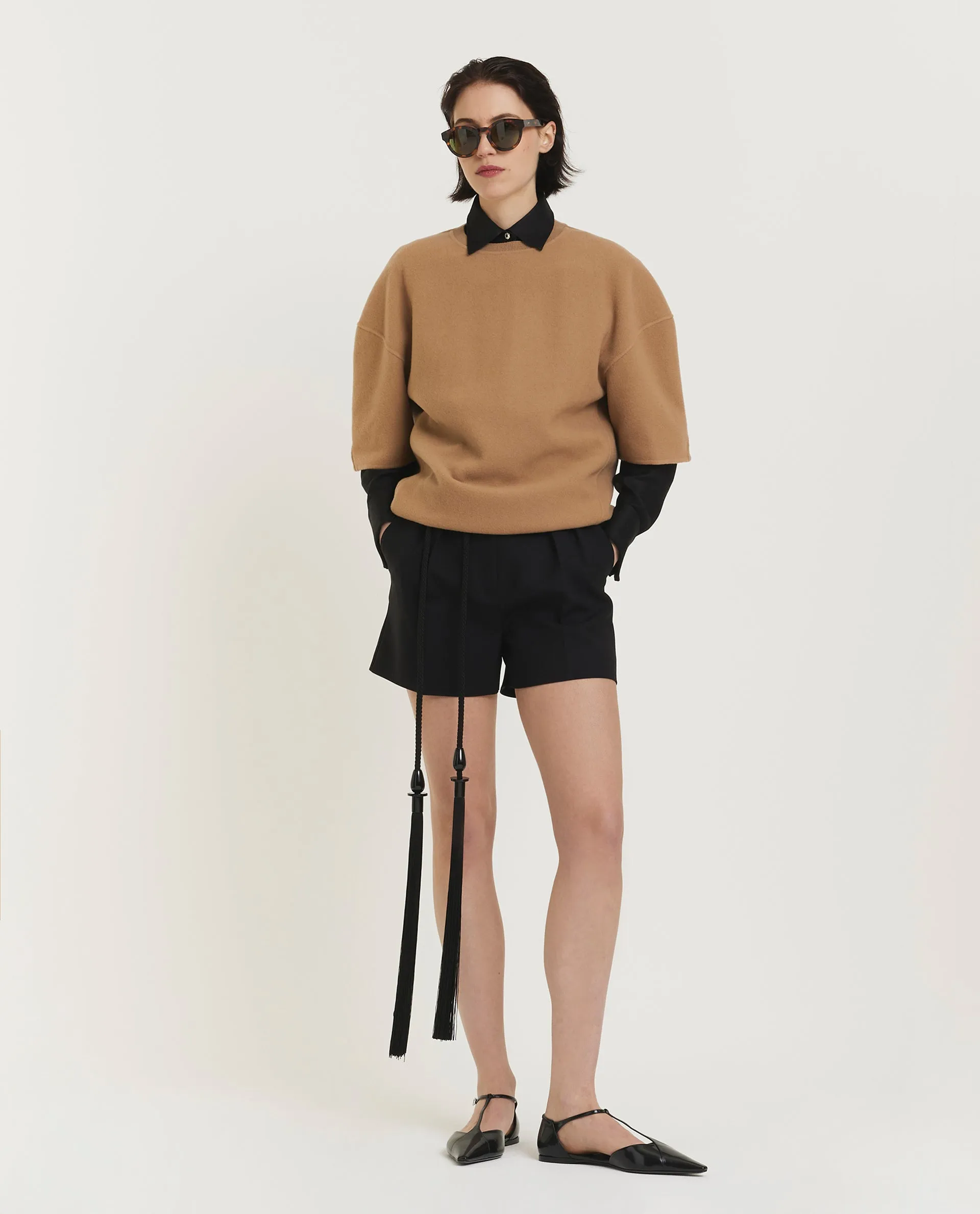 Stretch-wollen shorts
