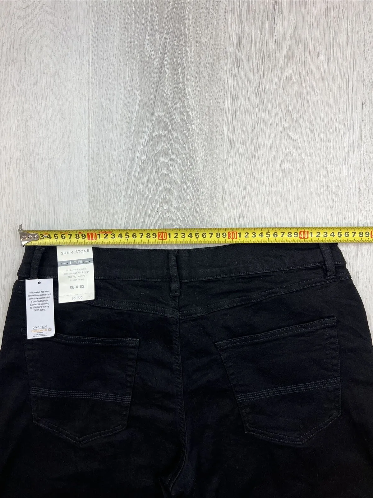 Sun   Stone Mens Black Slim Fit Jeans Size 36 x 32 (New)