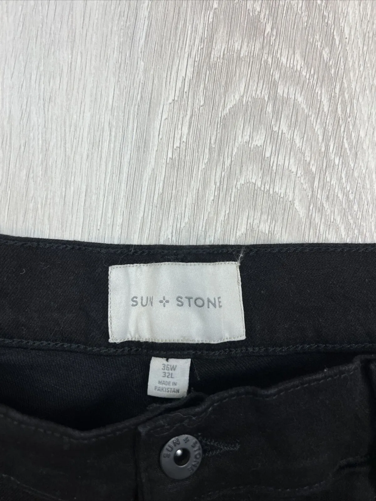 Sun   Stone Mens Black Slim Fit Jeans Size 36 x 32 (New)