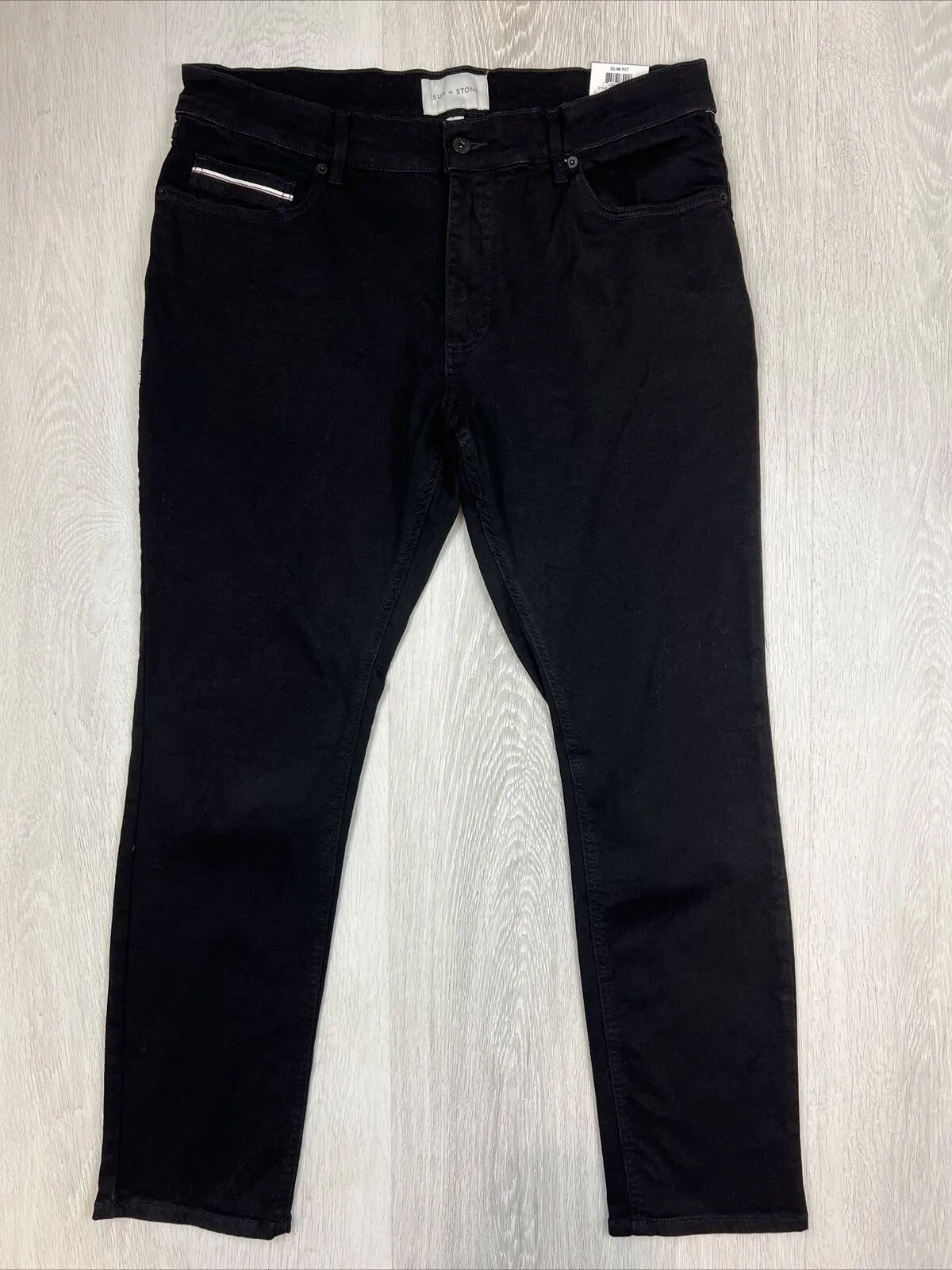 Sun   Stone Mens Black Slim Fit Jeans Size 36 x 32 (New)