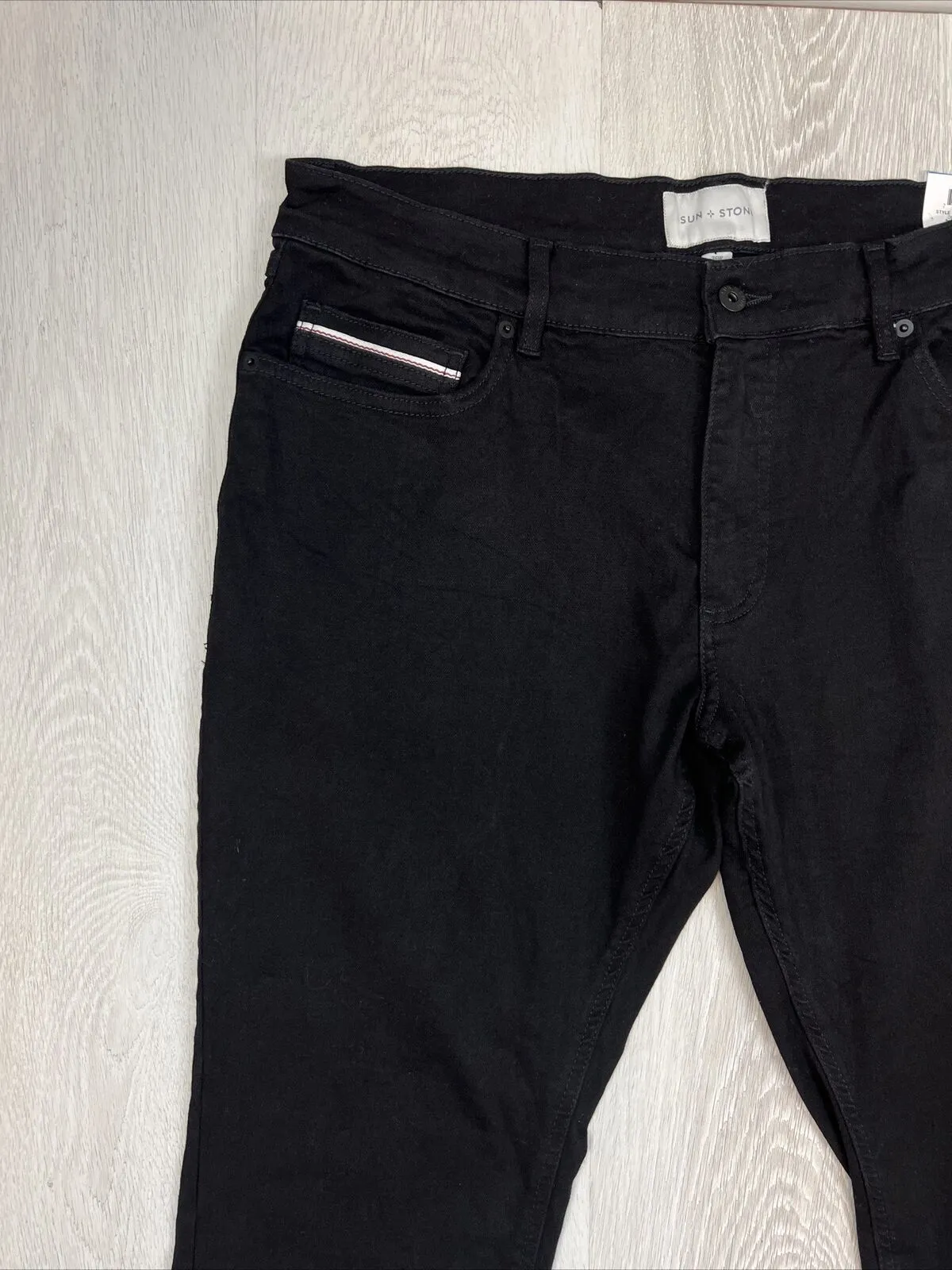 Sun   Stone Mens Black Slim Fit Jeans Size 36 x 32 (New)