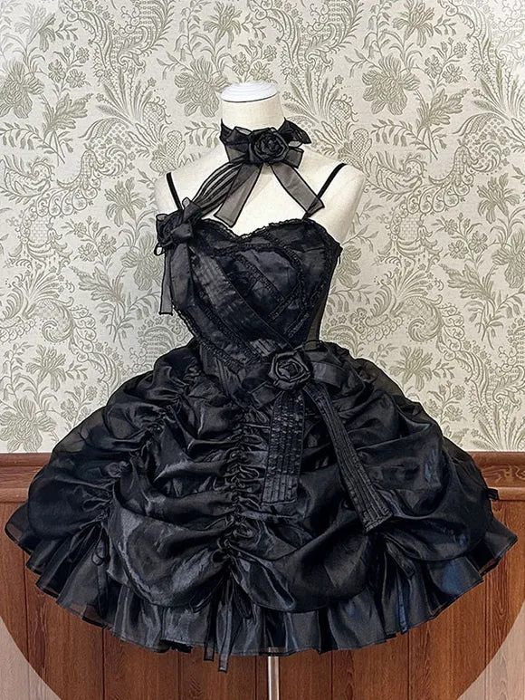 Sweet Lolita Dress Polyester Short Sleeves Sweet Dress
