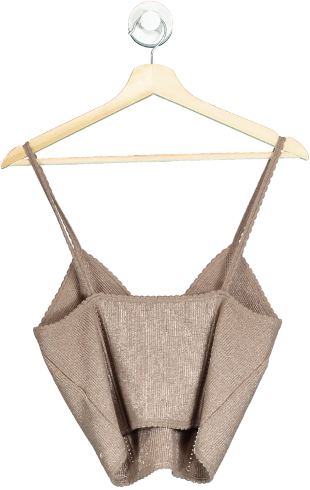 The Great Eros Brown Knit Crop Top UK M