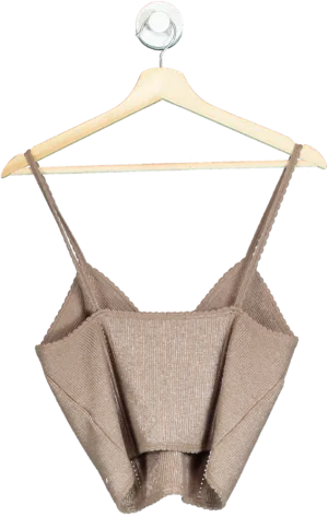 The Great Eros Brown Knit Crop Top UK M