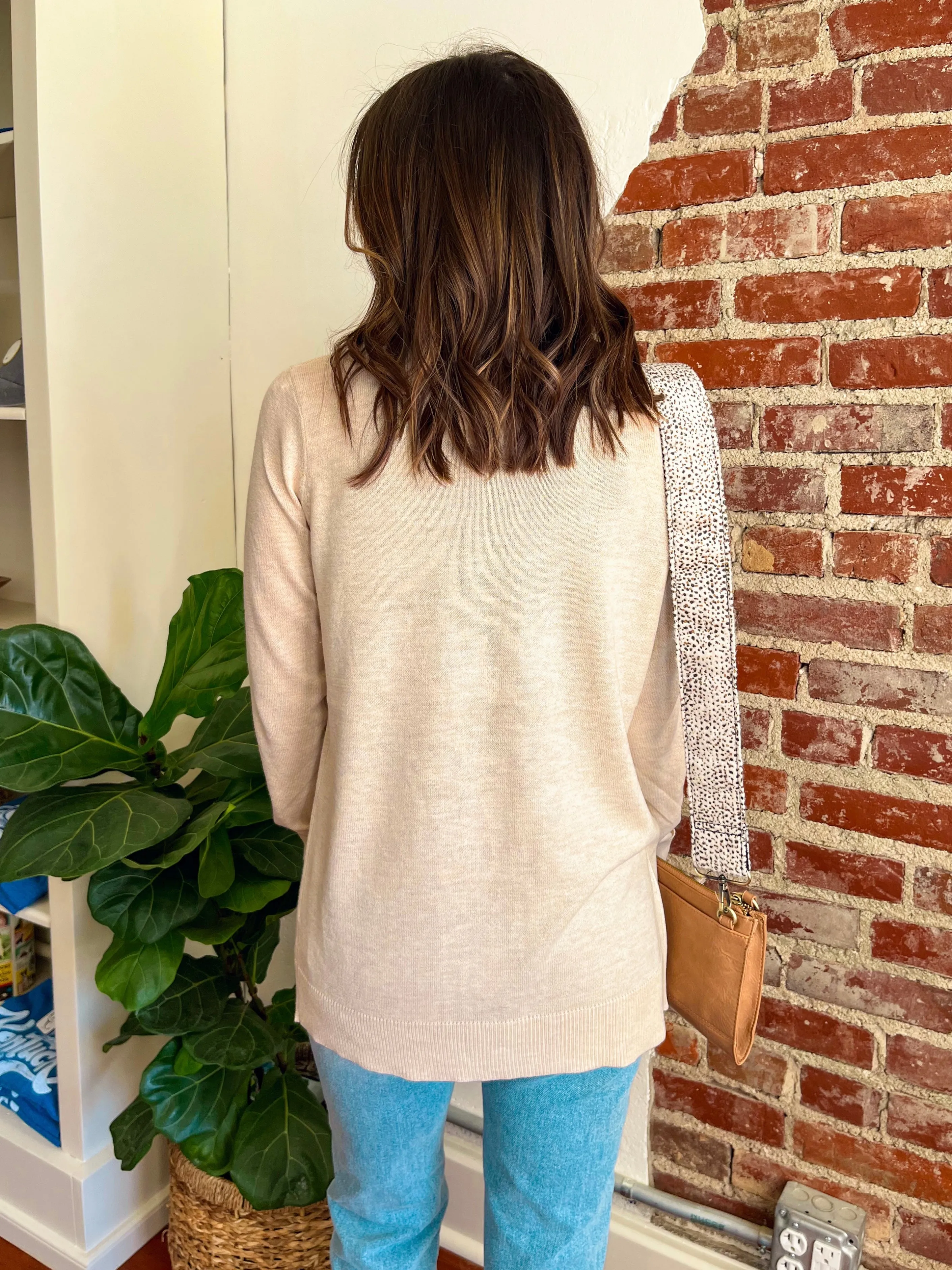 The Kara Open Front Cardigan in Oatmeal