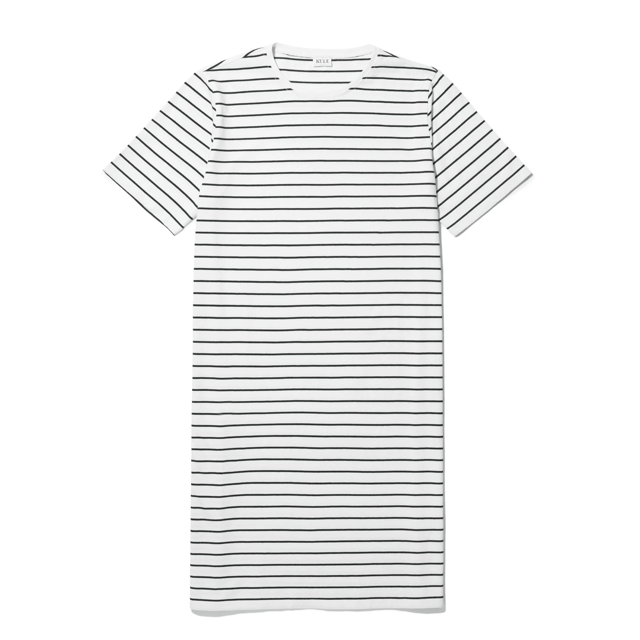 The Tee Dress - Cream/Navy Pinstripe
