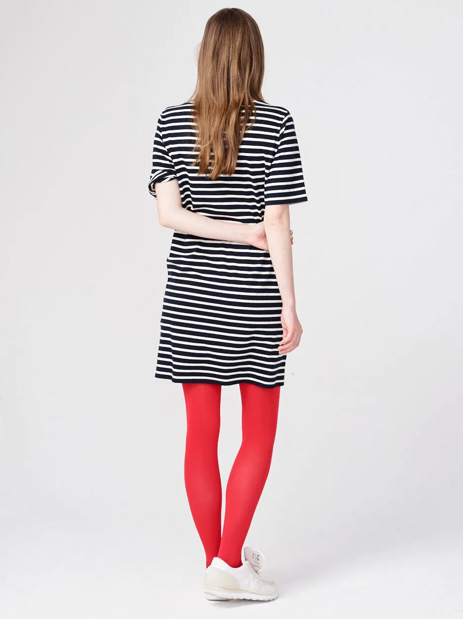 The Tee Dress - Navy/Cream