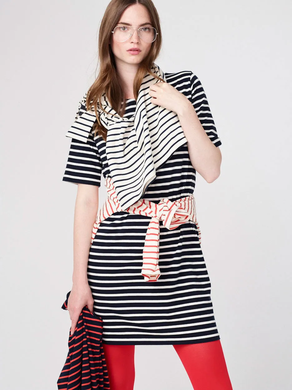 The Tee Dress - Navy/Cream